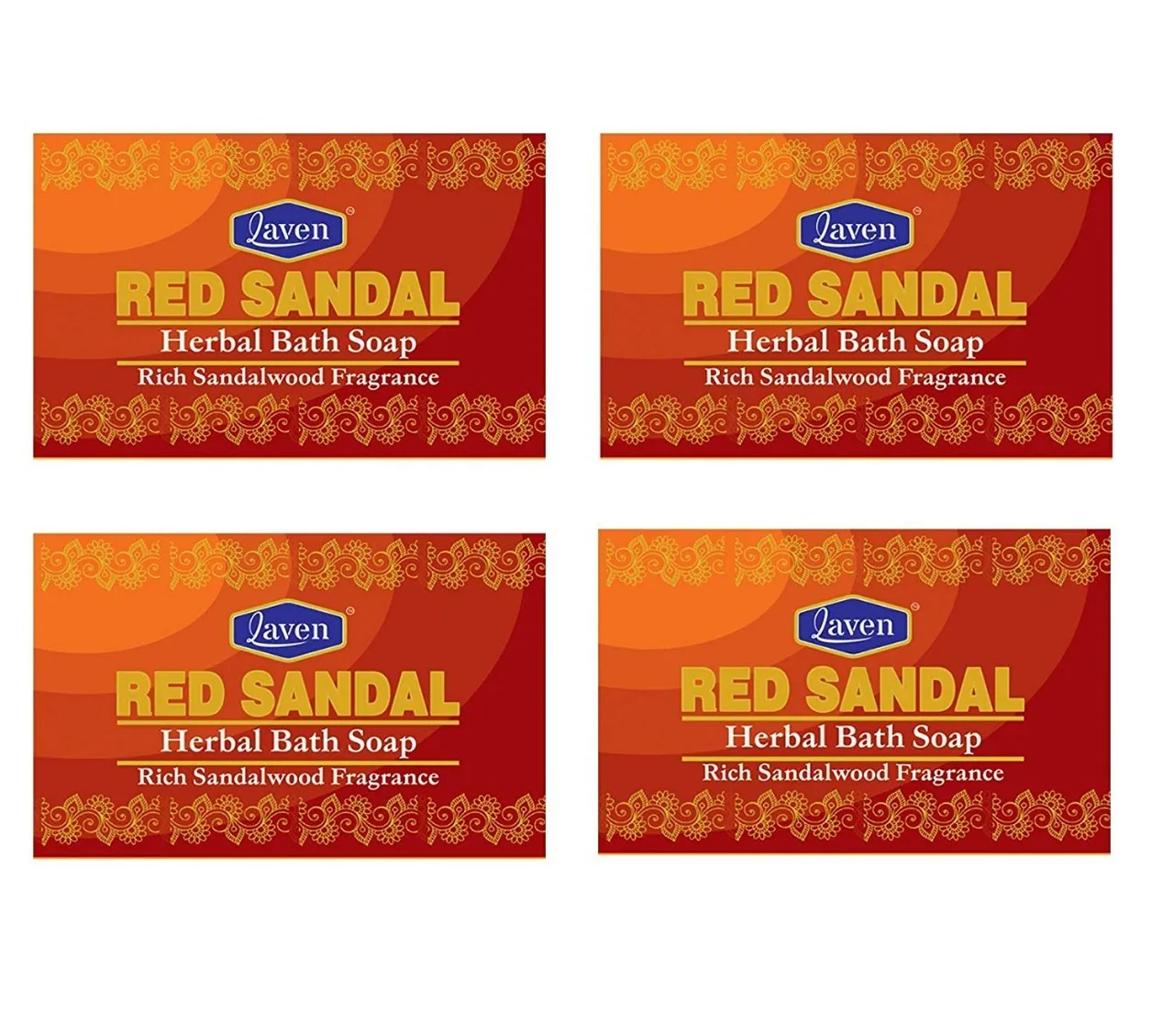 Laven Red Sandal Soap 100 gms - Image 3